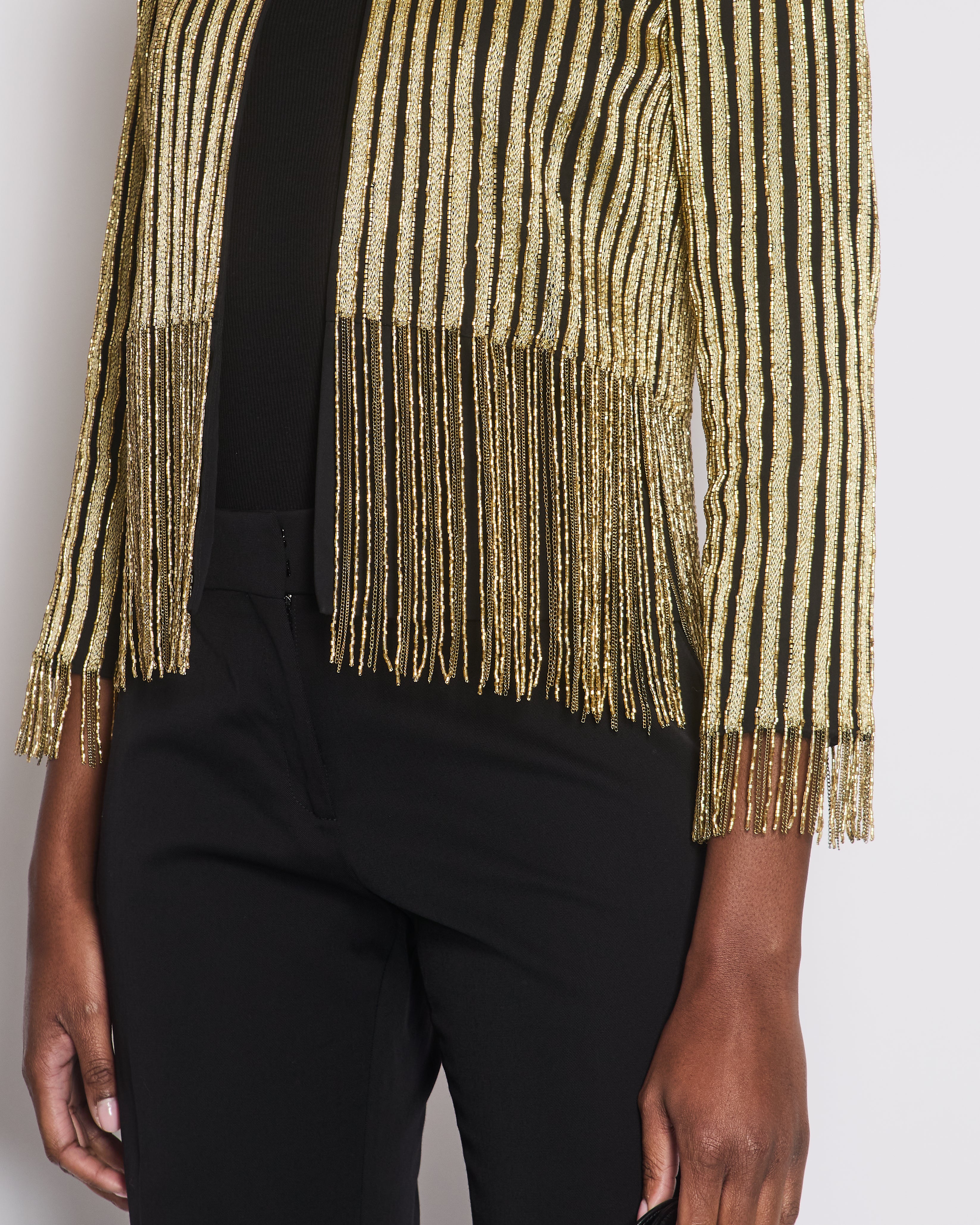 Oscar de la renta gold jacket fashion