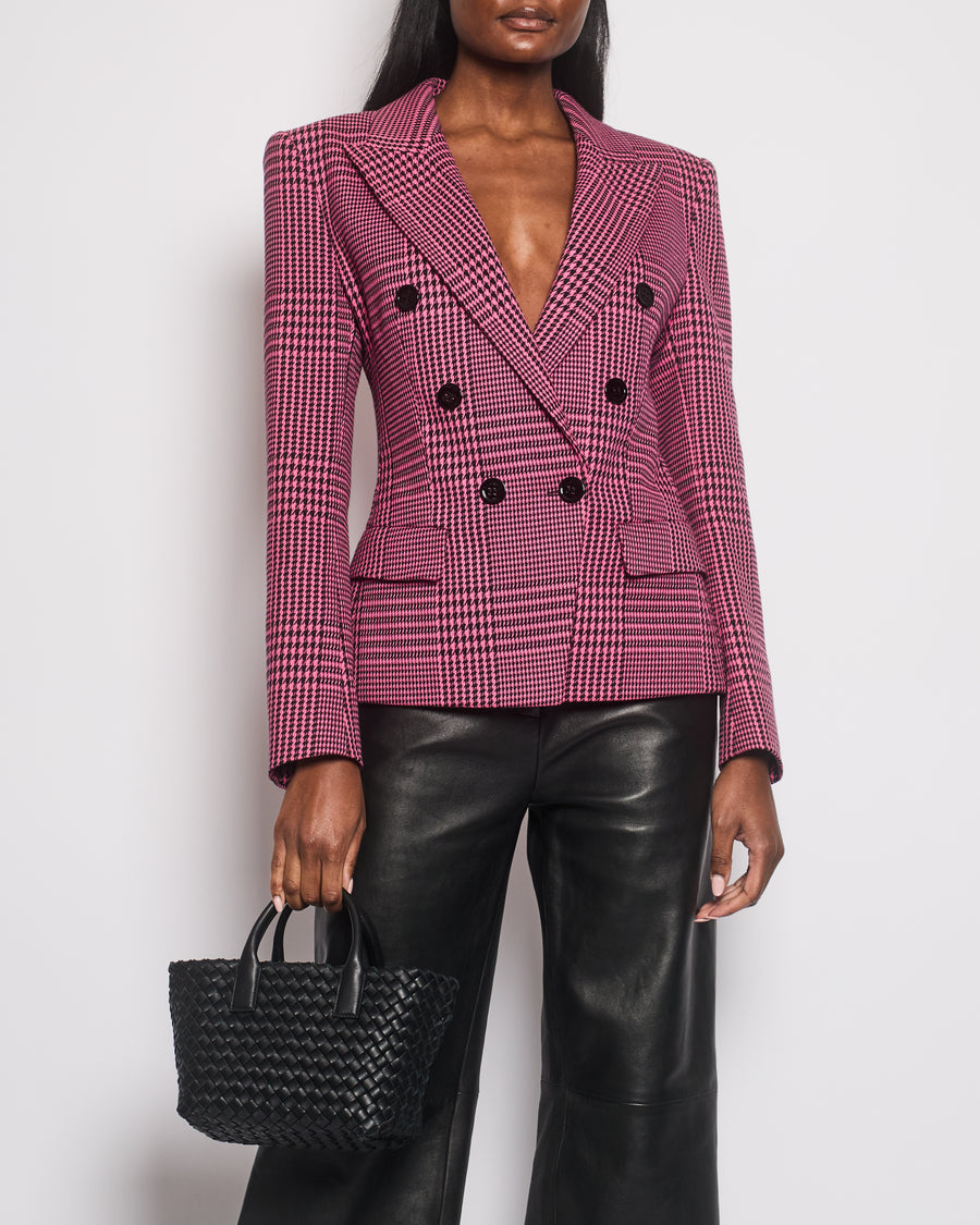 Alexandre Vauthier Pink & Black Checked Blazer Jacket FR 42 (UK 14)