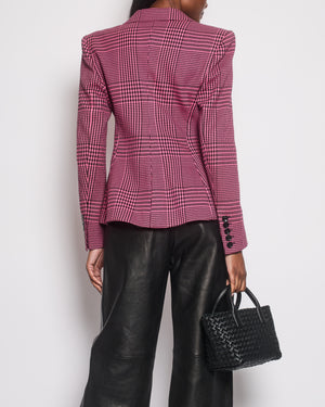 Alexandre Vauthier Pink & Black Checked Blazer Jacket FR 42 (UK 14)