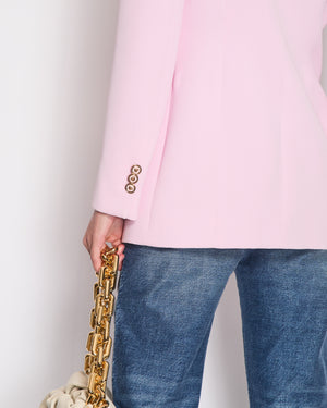 Versace Pink Longline Blazer with Medusa Head Button Details Size IT 42 (UK 10)