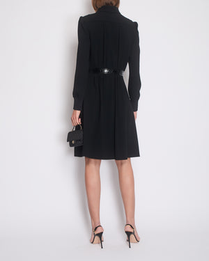 Louis Vuitton Black Mid Neck Long Sleeve Mid Dress with Zip and Belt Detail Size FR 40 (UK 12)