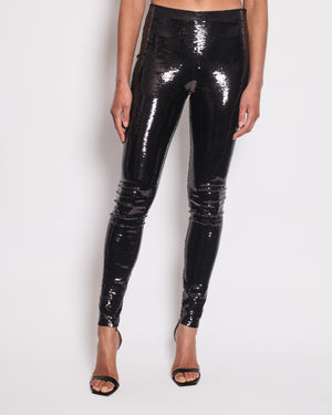 Tom Ford Black Sequin Straight Trousers Size XS (UK 6)