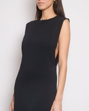 Saint Laurent Black Sleeveless Dress with Open Back Detail Size L FR 40 (UK 12)