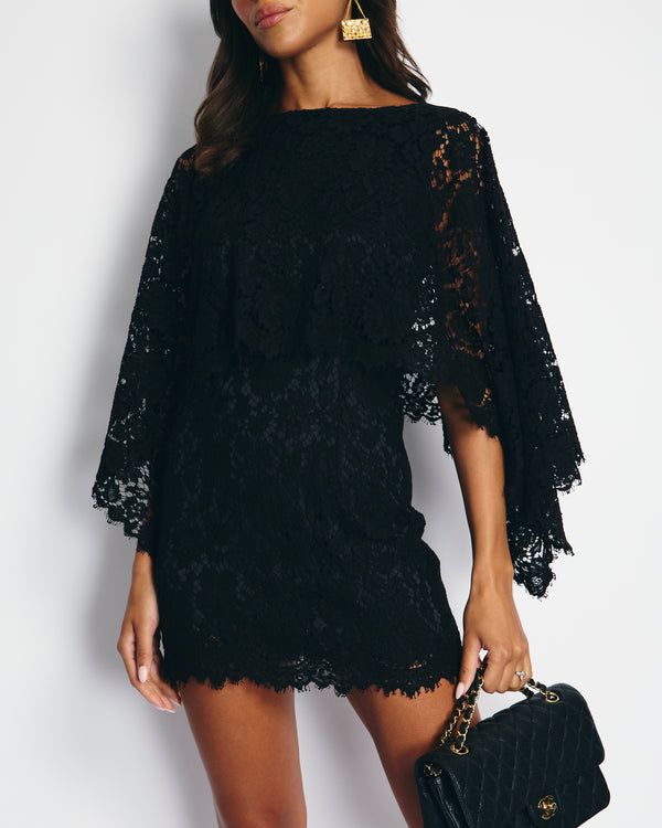 Dolce & Gabbana Runway 2014 Black Lace Mini Longsleeve Dress Size IT 40 (UK 8) RRP £1,850