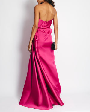 *RUNWAY* Lanvin Les 10 Ans Pink Gown with Red Underlay and Trim Detail FR 36 (UK 8)