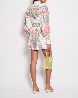 Zimmermann Pink, Green, and Blue Floral Long Sleeved Dress with Ruffle Details Size 0 (UK 6)