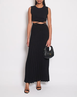 Christopher Esber Black Ribbed Skirt and Crop Top with Detail Size XS (UK 6)