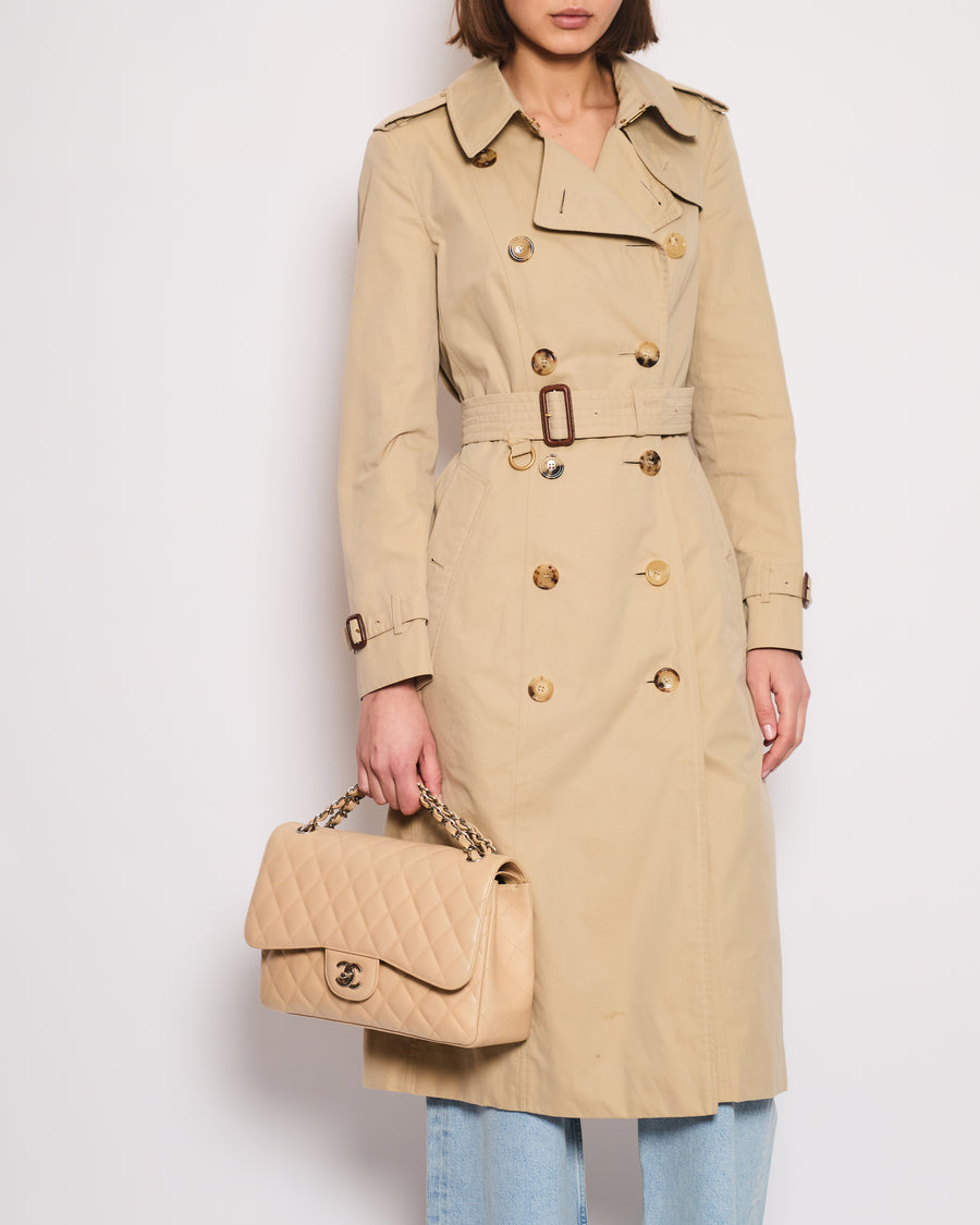 Burberry Beige "The Chelsea" Double Breasted Trench Coat Size IT 42 (UK 10)