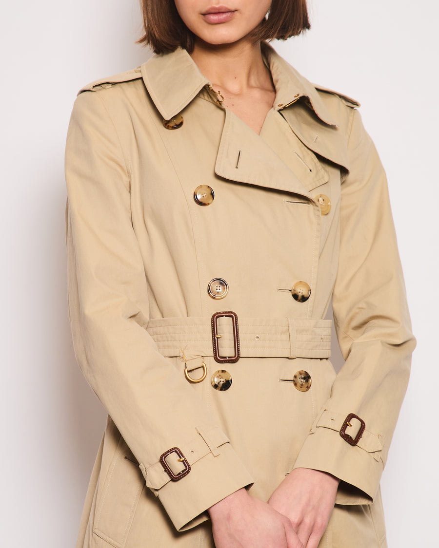 Burberry Beige "The Chelsea" Double Breasted Trench Coat Size IT 42 (UK 10)