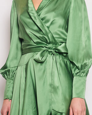 Zimmermann Pistachio Green Long Sleeve Wrap Dress Size 0 (UK 8)