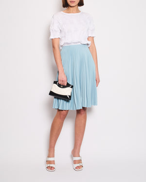 Prada Pastel Blue Pleated Midi Skirt Size IT 40 (UK 8)