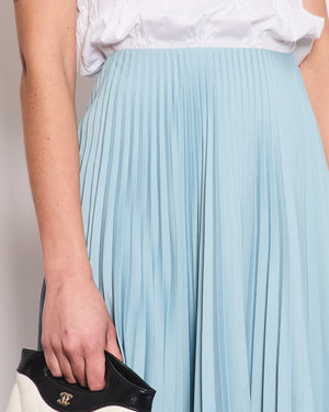 Prada Pastel Blue Pleated Midi Skirt Size IT 40 (UK 8)