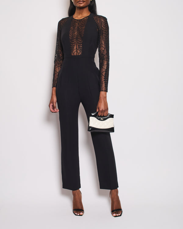 Gucci Black Laced Long Sleeve Jumpsuit IT 40 (UK 8)