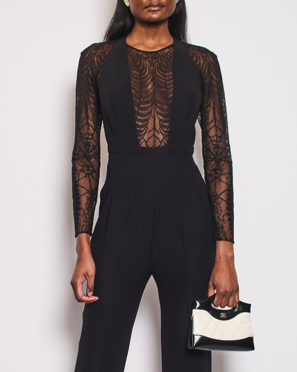 Gucci Black Laced Long Sleeve Jumpsuit IT 40 (UK 8)