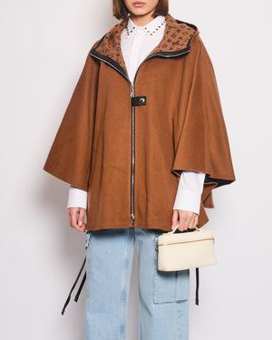 Louis Vuitton Brown Monogram Cape with Hood Detail Size FR 40 (UK 12)