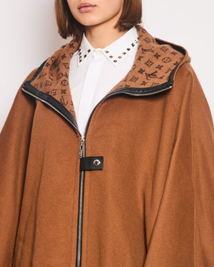 Louis Vuitton Brown Monogram Cape with Hood Detail Size FR 40 (UK 12)