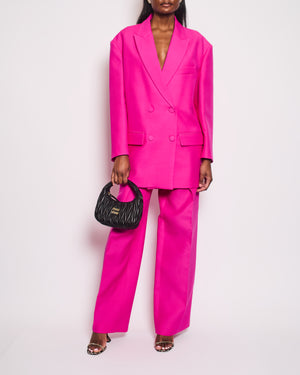 Valentino Hot Pink Blazer Jacket and Matching Trousers Set Size IT 38/42 (UK 6/10)