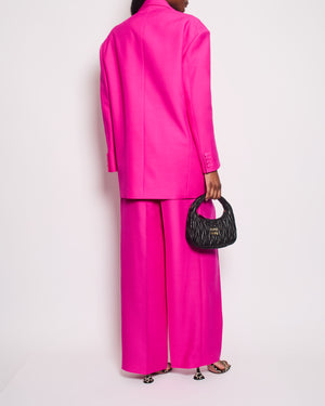 Valentino Hot Pink Blazer Jacket and Matching Trousers Set Size IT 38/42 (UK 6/10)