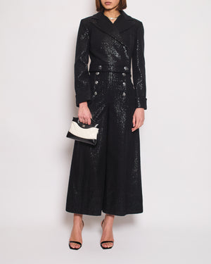 Chanel Black Long Sleeve Embellished Jacket with Matching Jumpsuit Set Size FR 34 (UK 6)