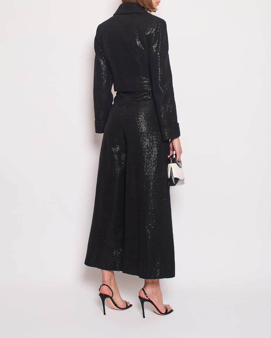 Chanel Black Long Sleeve Embellished Jacket with Matching Jumpsuit Set Size FR 34 (UK 6)