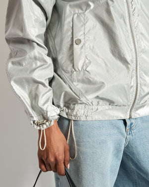 Chanel 16S Silver Metallic Anorak Jacket Size FR 38 (UK 10)