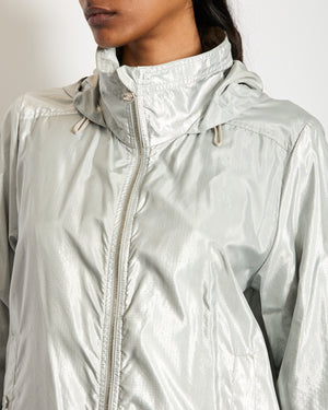 Chanel 16S Silver Metallic Anorak Jacket Size FR 38 (UK 10)