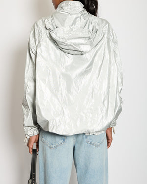 Chanel 16S Silver Metallic Anorak Jacket Size FR 38 (UK 10)