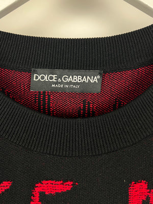 Dolce & Gabbana Menswear Black Logo Long Sleeve Jumper Size L (EU 50)