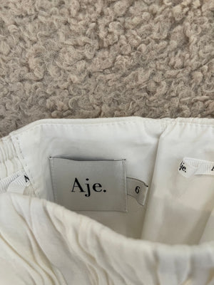 AJE Cream Corset Linen Textured Bandeau Top Size IT 38 (UK 6)