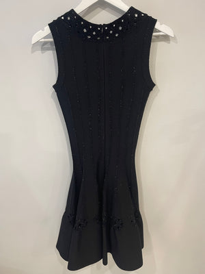 Alaïa Black Wool Embellished Mini Sleeveless Dress Size FR 36 (UK 8) RRP £2,150