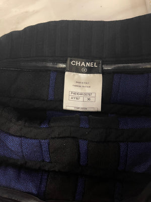 Chanel Black and Electric Blue Checked Bandeau Dress Size FR 36 (UK 8)