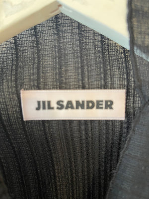 Jil Sander Black Long-Sleeve Mini Translucent Top Size IT 38 (UK 6) RRP £850