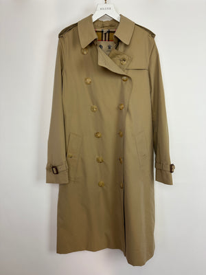 Burberry Camel The Kensington Trench Coat with Belt Detail Size UK 8