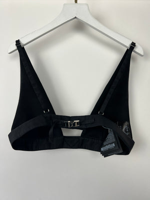 Prada Black Re-Nylon Bralette Top with Logo Size IT 40 (UK 8) RRP £590