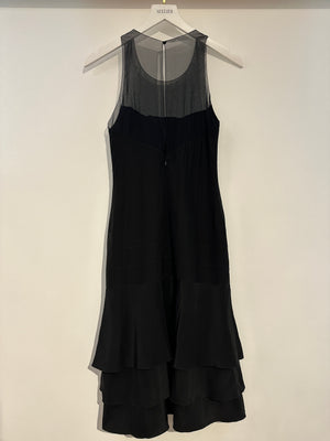 Chanel 03/P Black Silk Tiered Midi Dress FR 38 (UK 10)