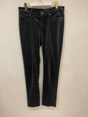 Loro Piana Dark Grey Velvet Straight Leg Trousers Size IT 46 (UK 14) RRP £1,250