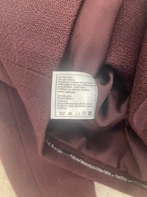 Chanel Vintage 97A Burgundy Wool Jacket with CC Buttons and Pockets Size FR 40 (UK 12)