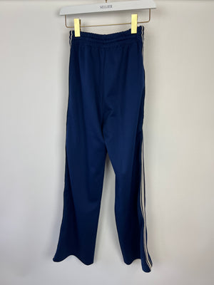 Celine Blue Two-Piece Tracksuit Set with Logo and Stripe Trim Size XS/S (UK 6/8)