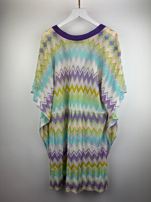 Missoni Purple Beach Dress Cover Up With Drawstring Waist Detail IT 40 (UK 8)