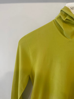 Bottega Veneta Lime Long-Sleeve Top with Turtleneck Detail Size S (UK 8)