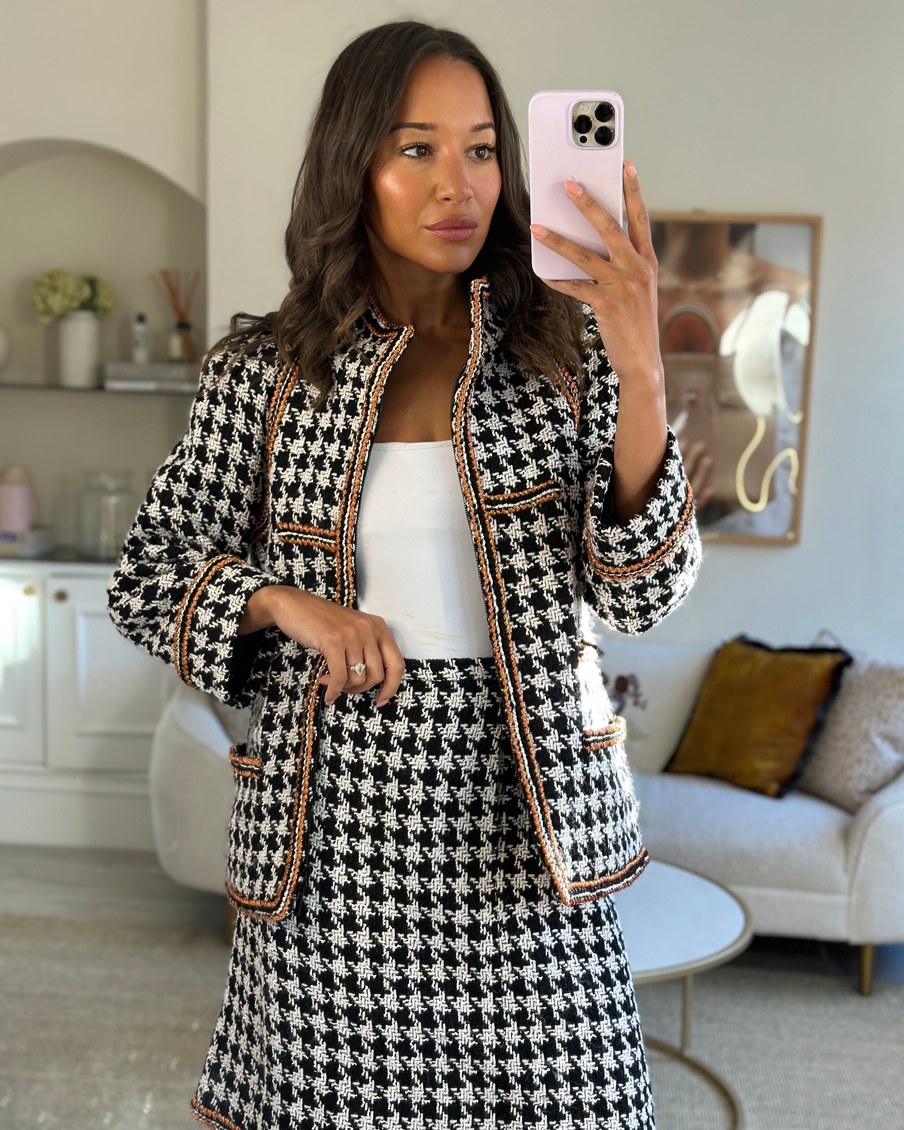 Tweed jacket and skirt on sale set