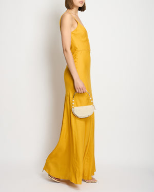 Gabriela Hearst Yellow Brigita Cashmere & Silk Blend Maxi Dress With Stitch Detailing