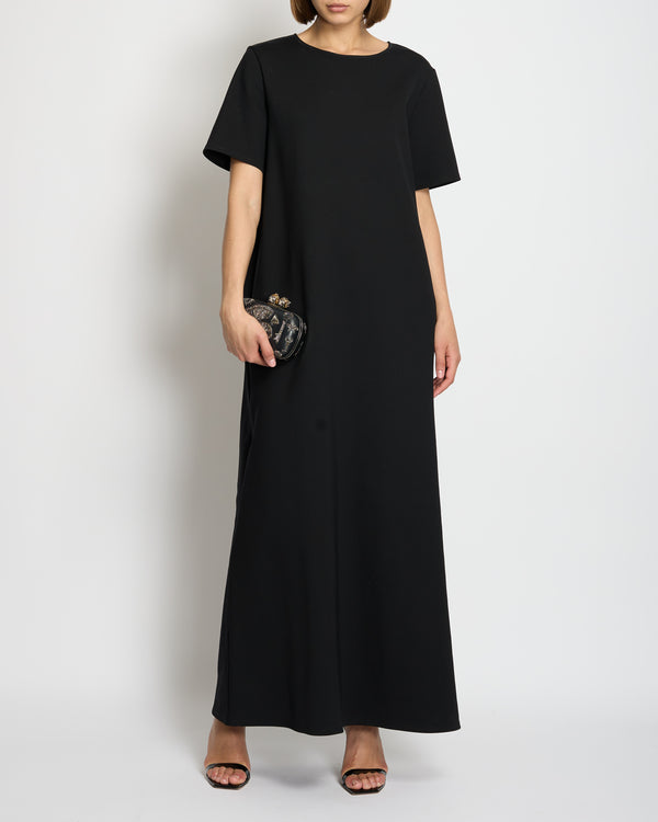 The Row Black Round-Neck Maxi Dress with Size XS (UK 6-8)