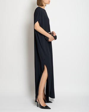 The Row Navy Round-Neck Maxi Dress with Split Detail Size L (UK 12/14)