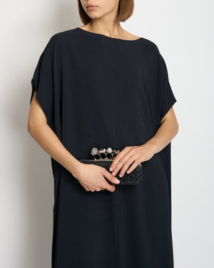 The Row Navy Round-Neck Maxi Dress with Split Detail Size L (UK 12/14)