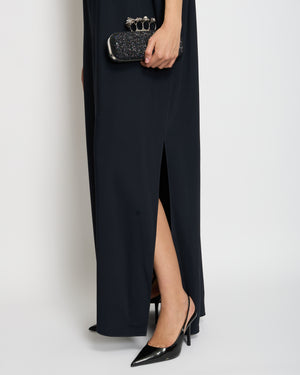 The Row Navy Round-Neck Maxi Dress with Split Detail Size L (UK 12/14)