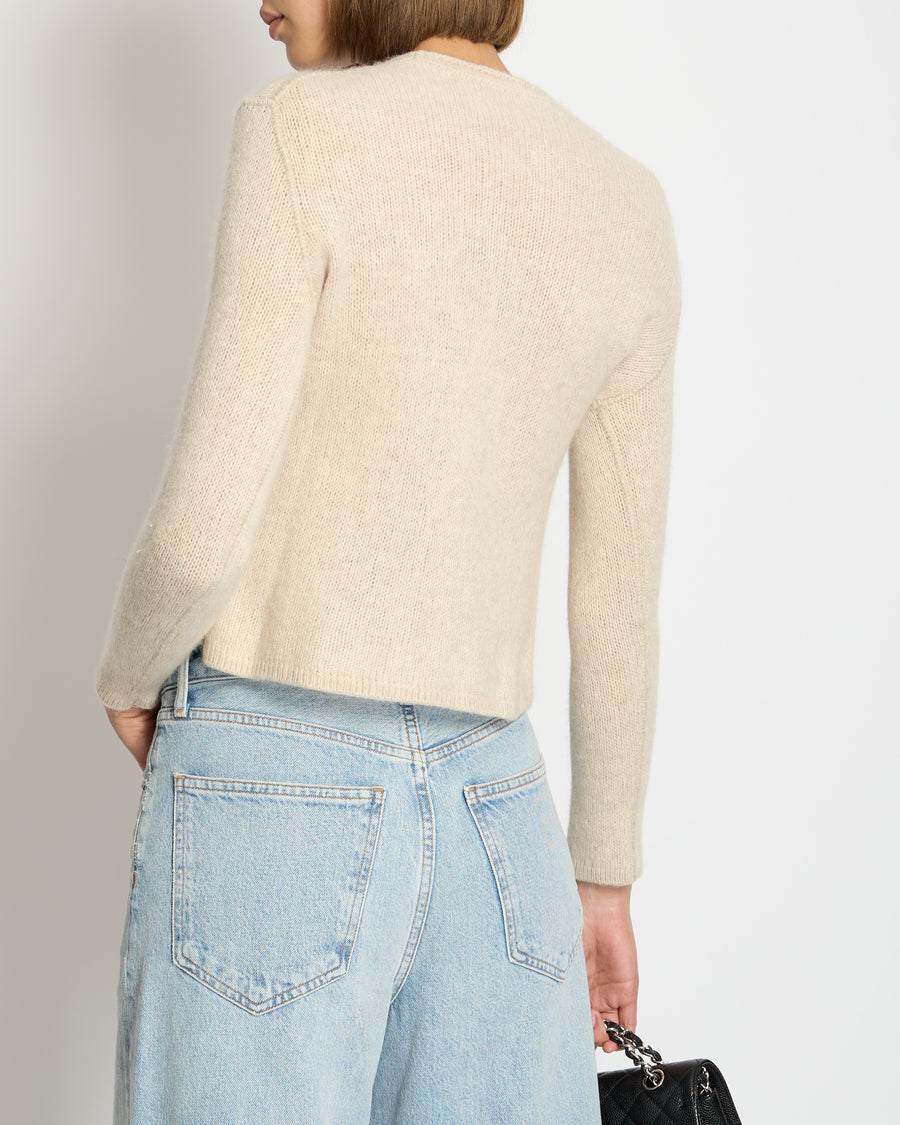 The Row Beige Crewneck Cashmere Jumper UK 6-8