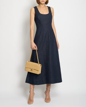 Gabriela Hearst Dark Blue Denim Sleeveless Midi Dress Size IT 42 (UK 10)