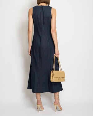 Gabriela Hearst Dark Blue Denim Sleeveless Midi Dress Size IT 42 (UK 10)