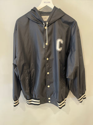 Céline Black and White Rain Jacket with Logo Details Size FR 38 (UK 10)